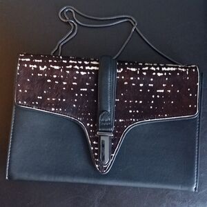 Zara Basics Cow Hide Clutch Shoulder Bag